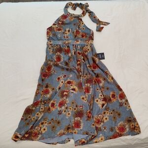 NWT Lulu's Floral Halter Midi Dress